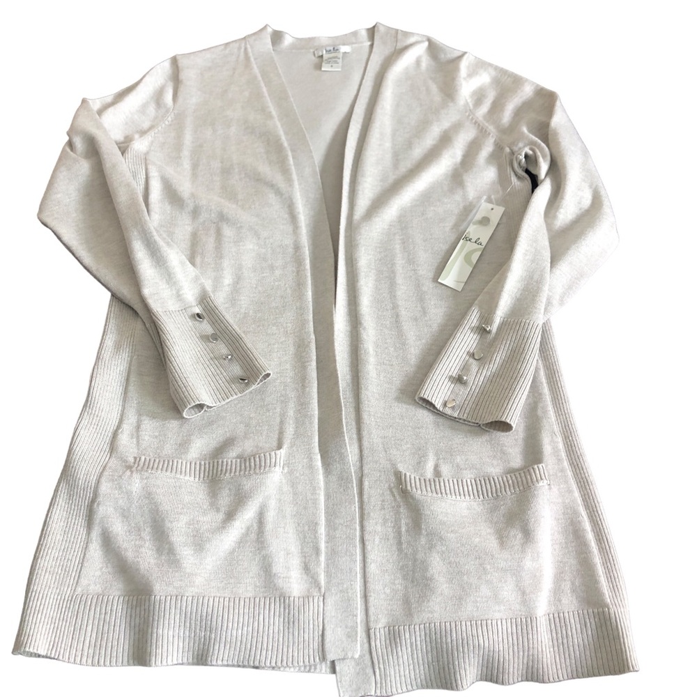 Isela Cardigan Open Front Heather Sweater-Small